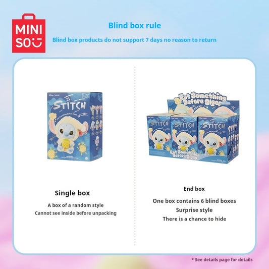 Stitch Eat Something Before Sleep Series Blind Box Plush Vinyl Toys Cute Doll Replica Mystery Box Bag Pendant Decor Gift